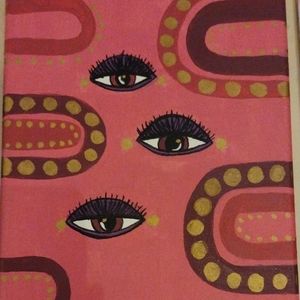 Pink Acrylic Canvas Painting